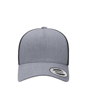 YP Classics Adult Retro Trucker Cap - Heather/ Black