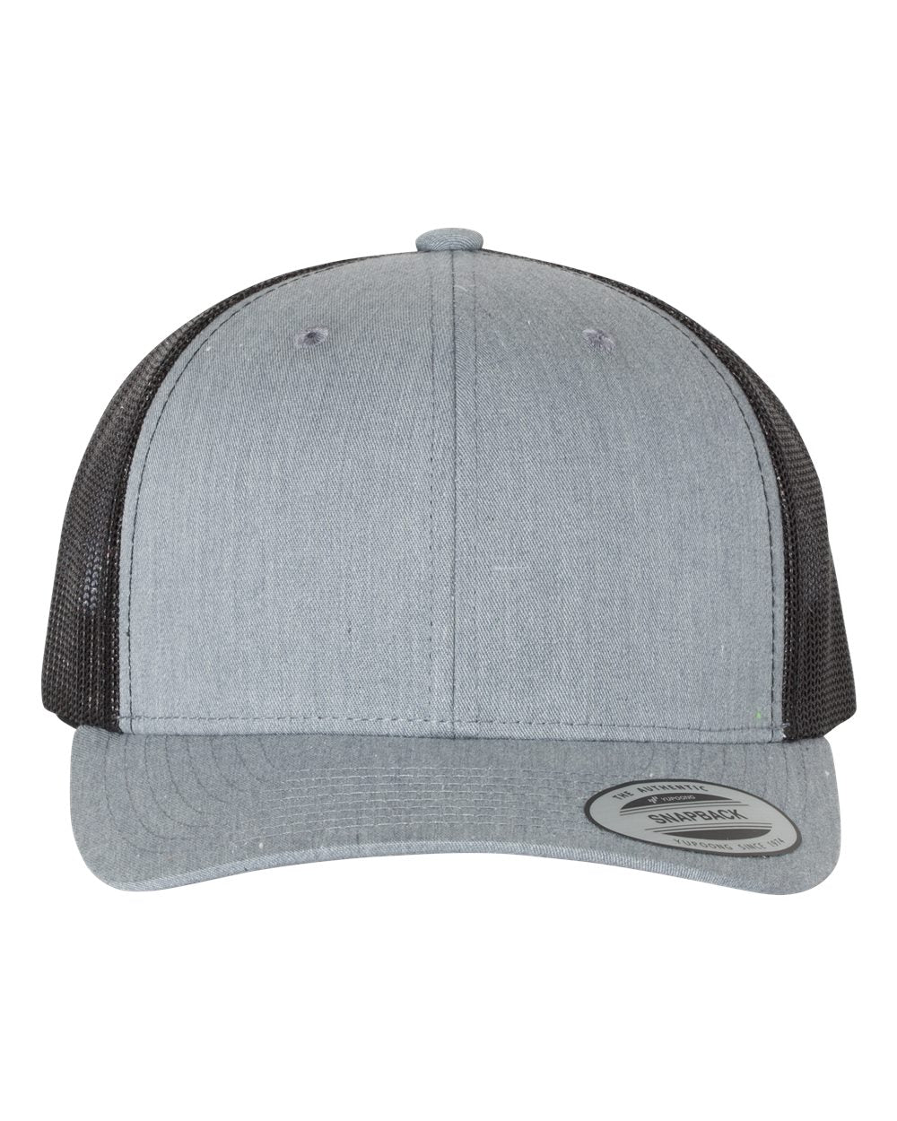YP Classics Adult Retro Trucker Cap - Heather Grey/ Black
