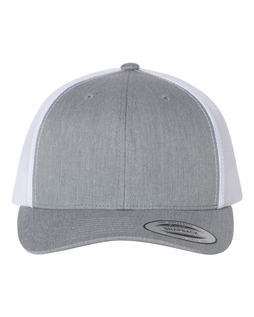 YP Classics Adult Retro Trucker Cap - Heather Grey/ White