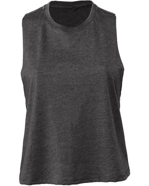 Bella + Canvas Ladies' Racerback Cropped Tank - Dark Gry Heather