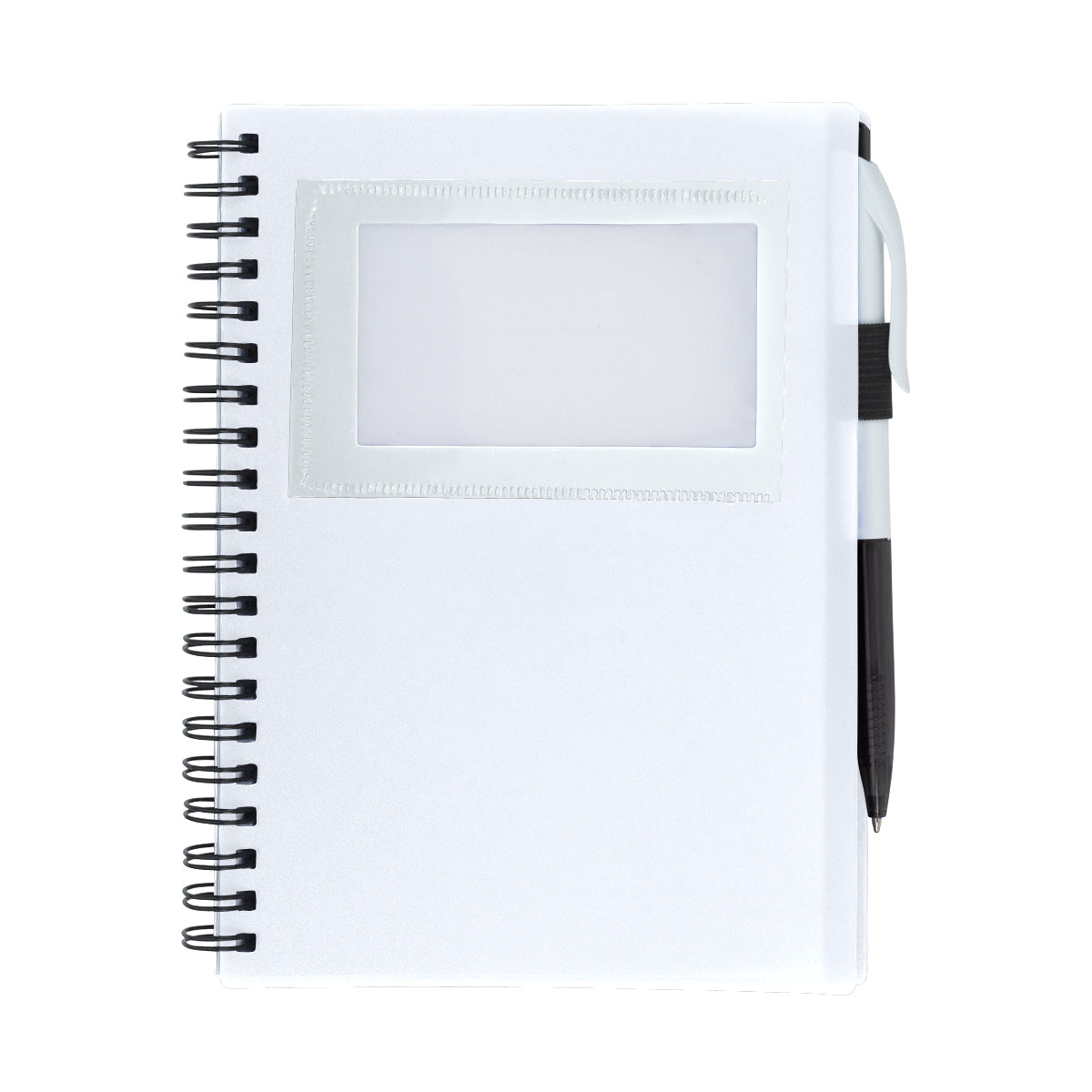 Spiral Notebook With ID Window - Frost White