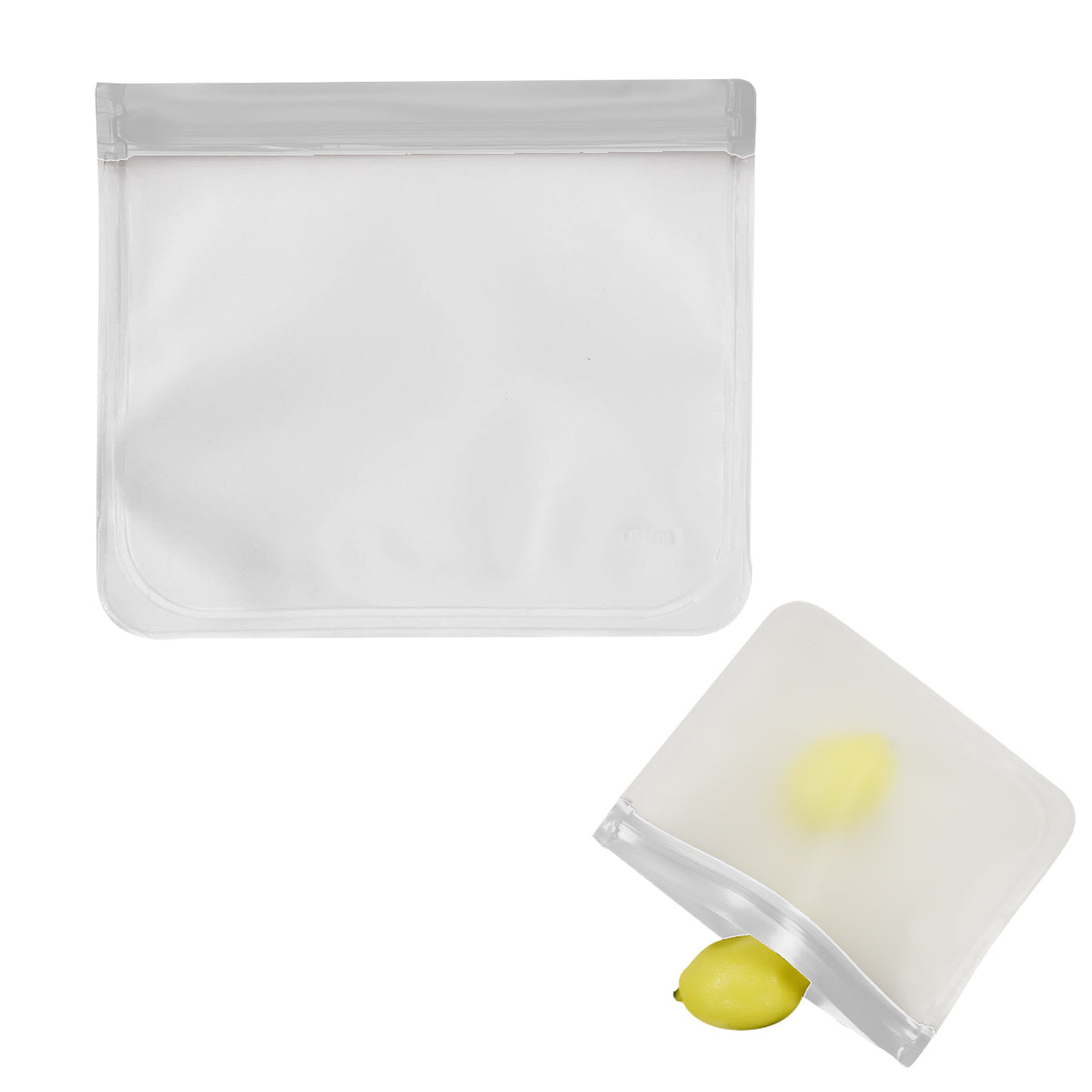 Reusable Zip Top Storage Bags - Clear With White