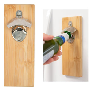 Bamboo Wall Mounted Bottle Opener - Natural