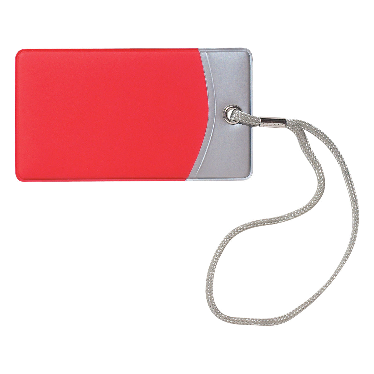 Mod Luggage Tag - Silver With Red