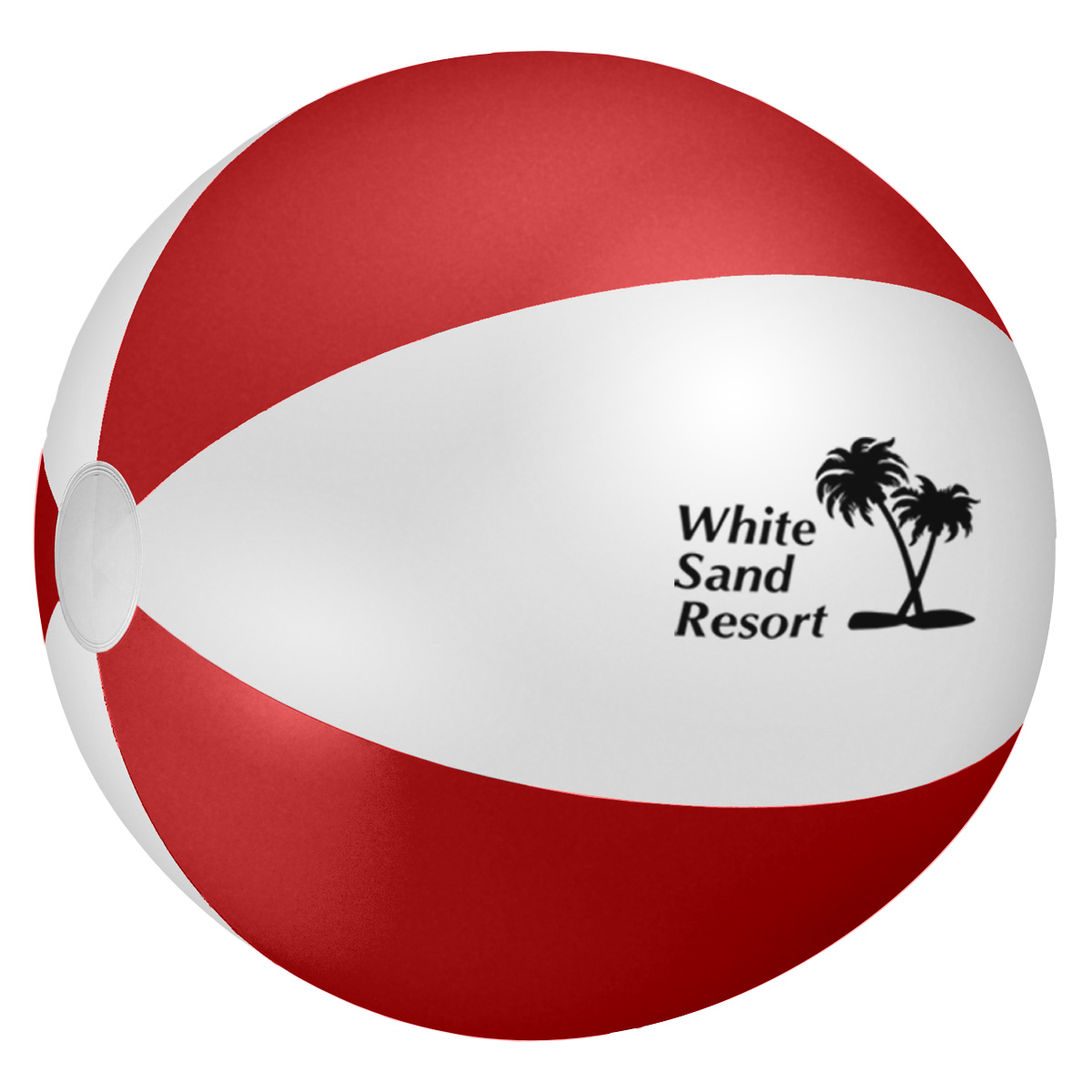 24" Beach Ball - White With Red