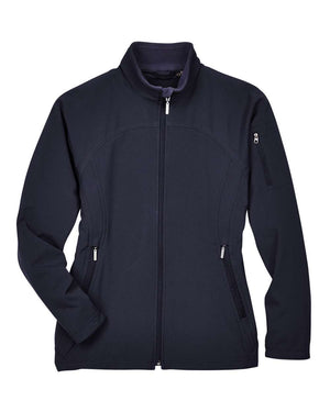 North End Ladies' Three-Layer Fleece Bonded Performance Soft Shell Jacket - Midnight Navy