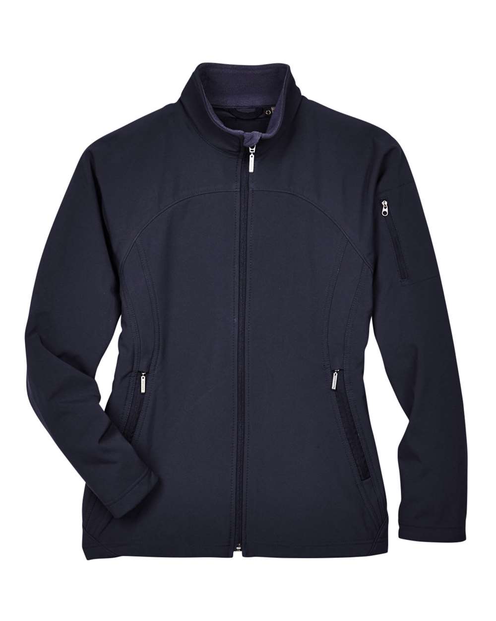 North End Ladies' Three-Layer Fleece Bonded Performance Soft Shell Jacket - Midnight Navy