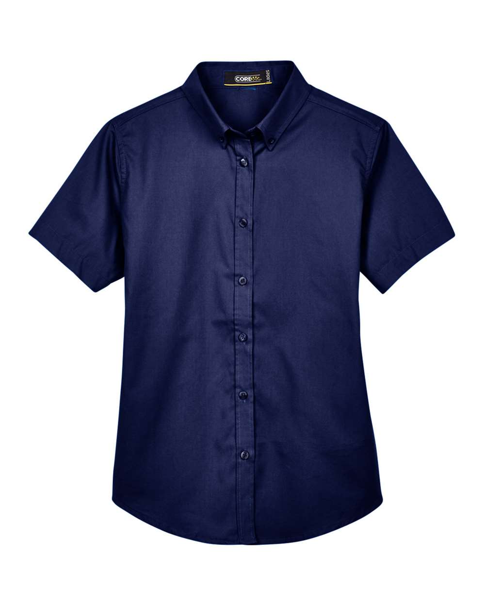 promotional dress shirts White Custom Printed Blue Generation Ladies Short Sleeve Dress Shirt