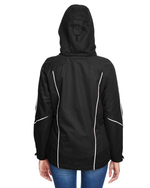 North End Ladies' Angle 3-in-1 Jacket with Bonded Fleece Liner - Back