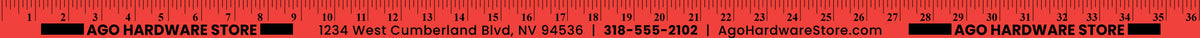 5/32" Colorful Enameled Yardsticks - Red