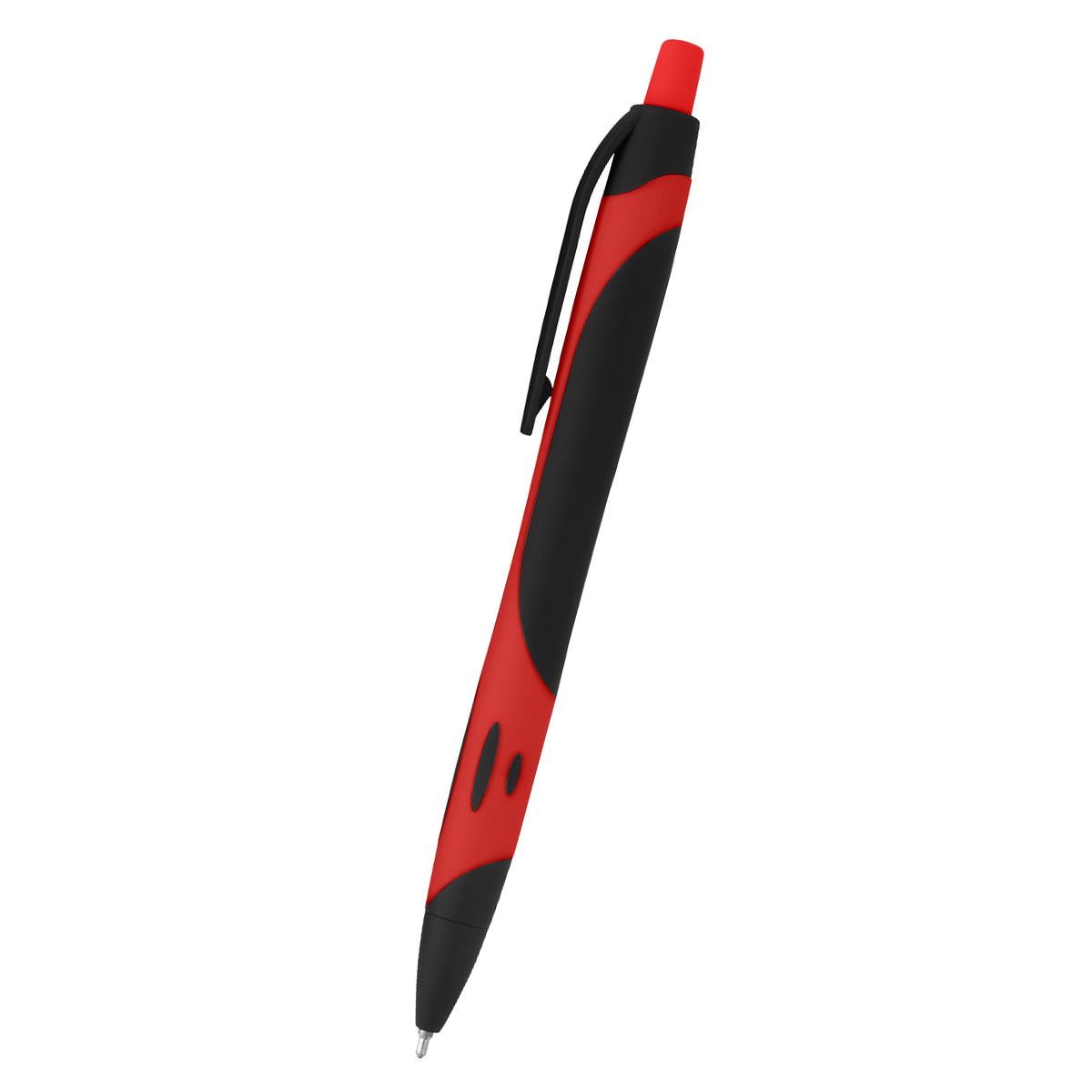 Two-Tone Sleek Write Rubberized Pen - Black With Red