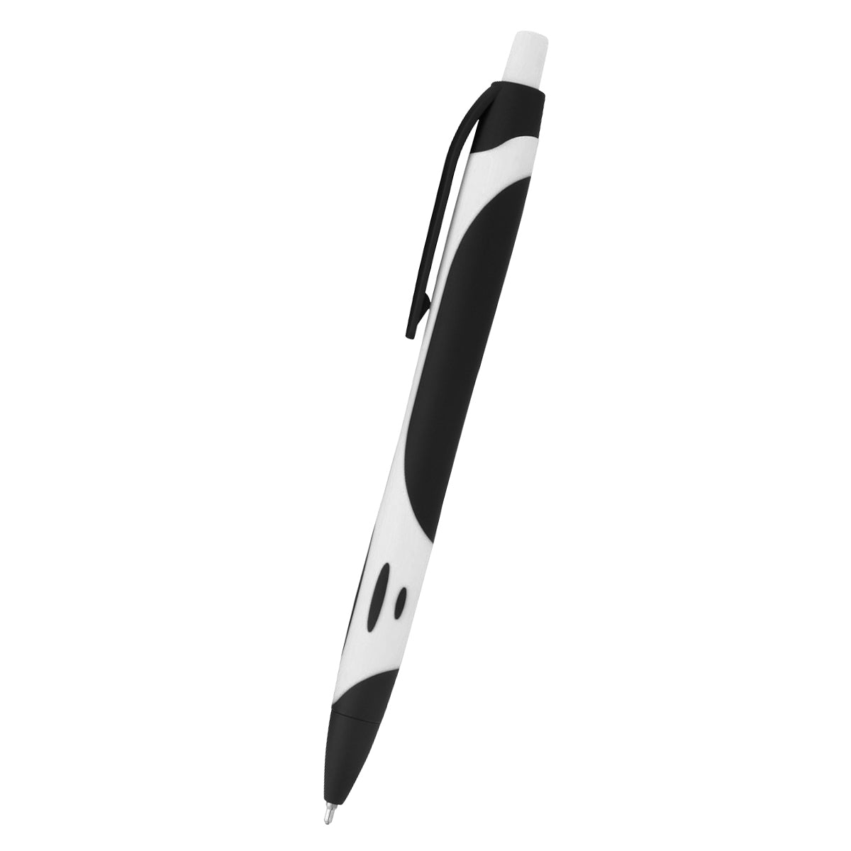 Two-Tone Sleek Write Rubberized Pen - Black With White