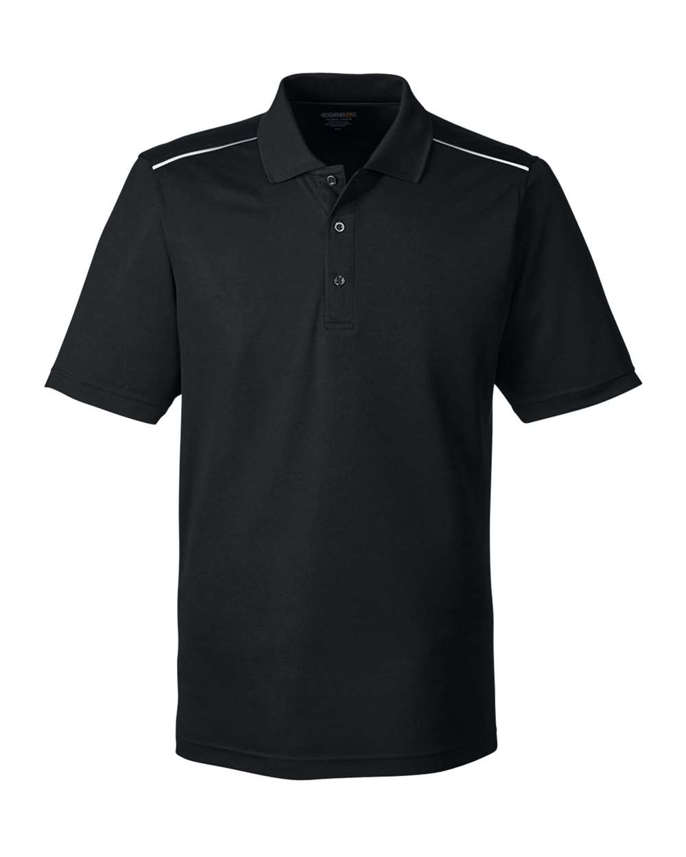 CORE365 Origin Performance Pique Polo with Reflective Piping - Men's - Black