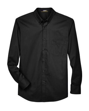 CORE365 Men's Tall Operate Long-Sleeve Twill Shirt - Black