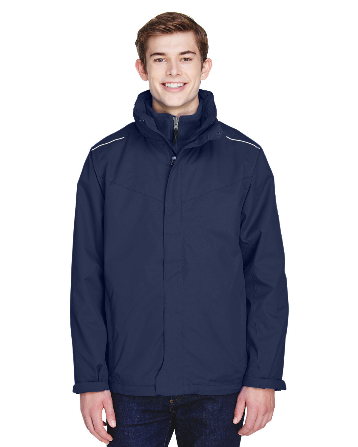 Core365 Men's Tall Region 3-in-1 Jacket with Fleece Liner - Classic Navy