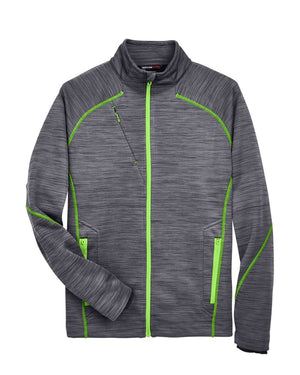 North End Men's Flux Mélange Bonded Fleece Jacket - Carbon/ Acid Green