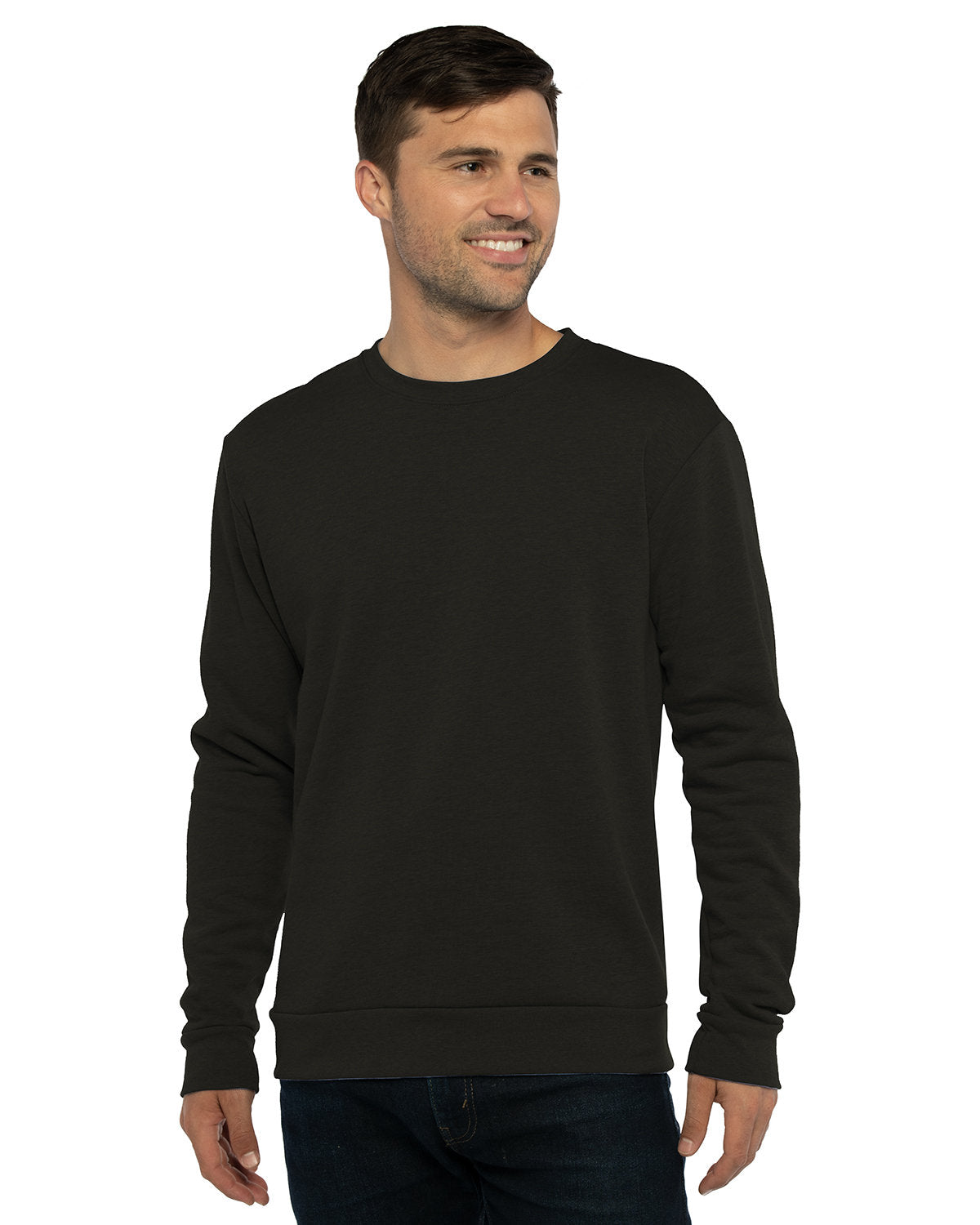 Next Level Apparel Unisex Pullover PCH Crewneck Sweatshirt - Heather Black
