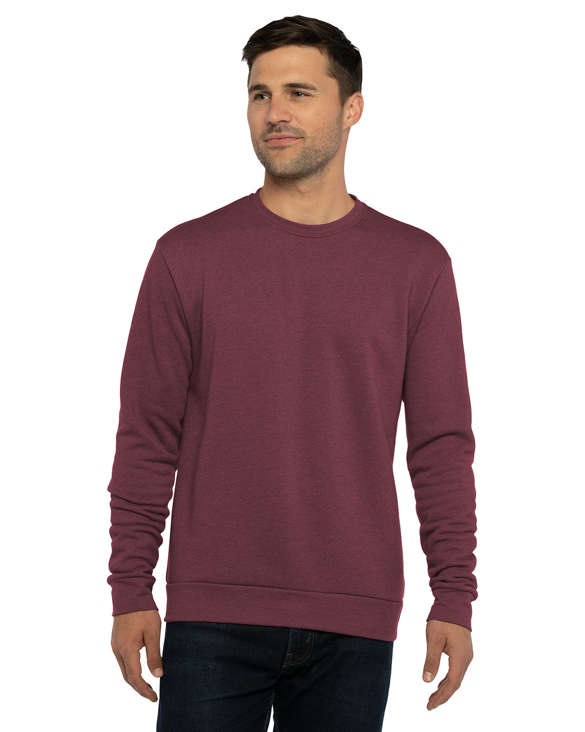 Next Level Apparel Unisex Pullover PCH Crewneck Sweatshirt - Heather Maroon