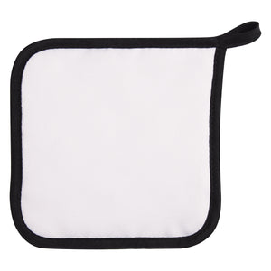 Full Color Quilted Pot Holder - White With Black