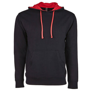 Next Level Unisex Laguna French Terry Pullover Hooded Sweatshirt - Black/red