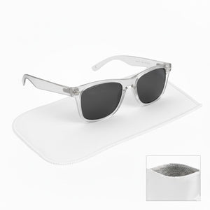 Malibu Sunglasses With Rpet Microfiber Sunglass Pouch - Frost White
