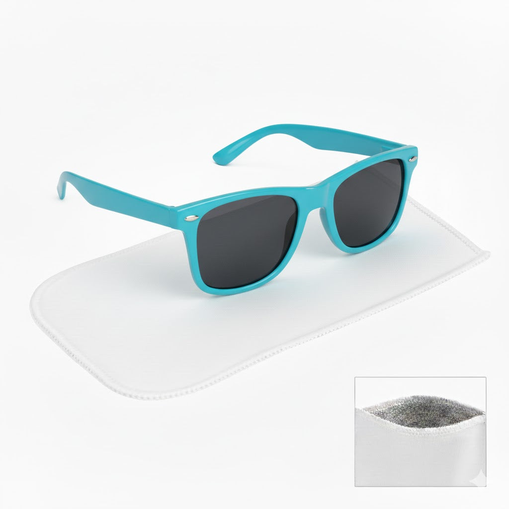 Malibu Sunglasses With Rpet Microfiber Sunglass Pouch - Light Blue
