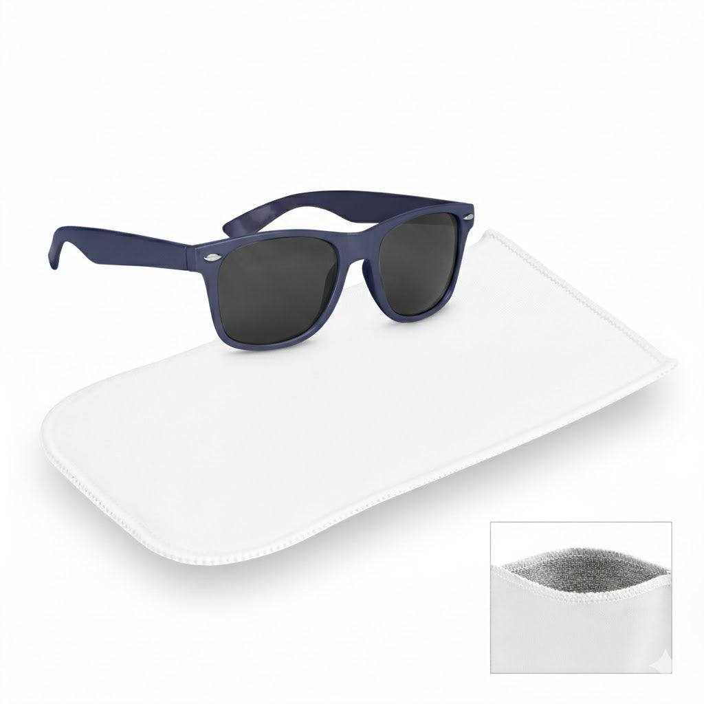 Malibu Sunglasses With Rpet Microfiber Sunglass Pouch - Navy Blue