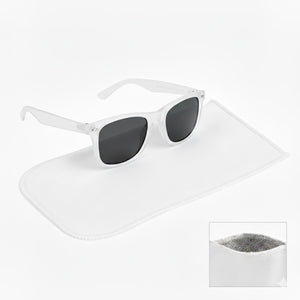 Malibu Sunglasses With Rpet Microfiber Sunglass Pouch - White