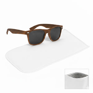 Malibu Sunglasses With Rpet Microfiber Sunglass Pouch - Wood Color