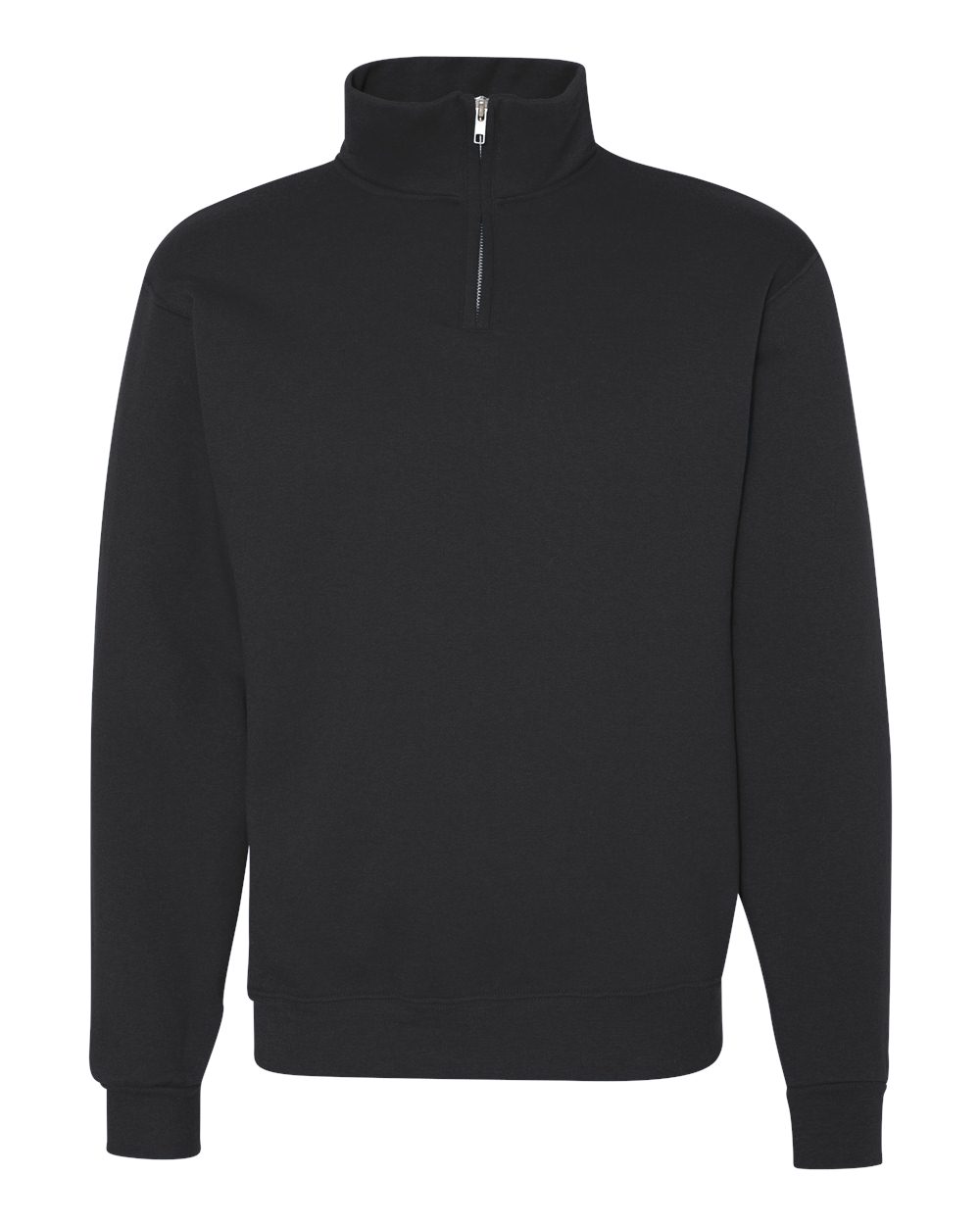 JERZEES Adult 8 oz. NuBlend® Quarter-Zip Cadet Collar Sweatshirt - Black