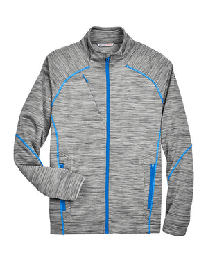 Men's North End Flux Mélange Bonded Fleece Jacket - Platinum With Oly Blue