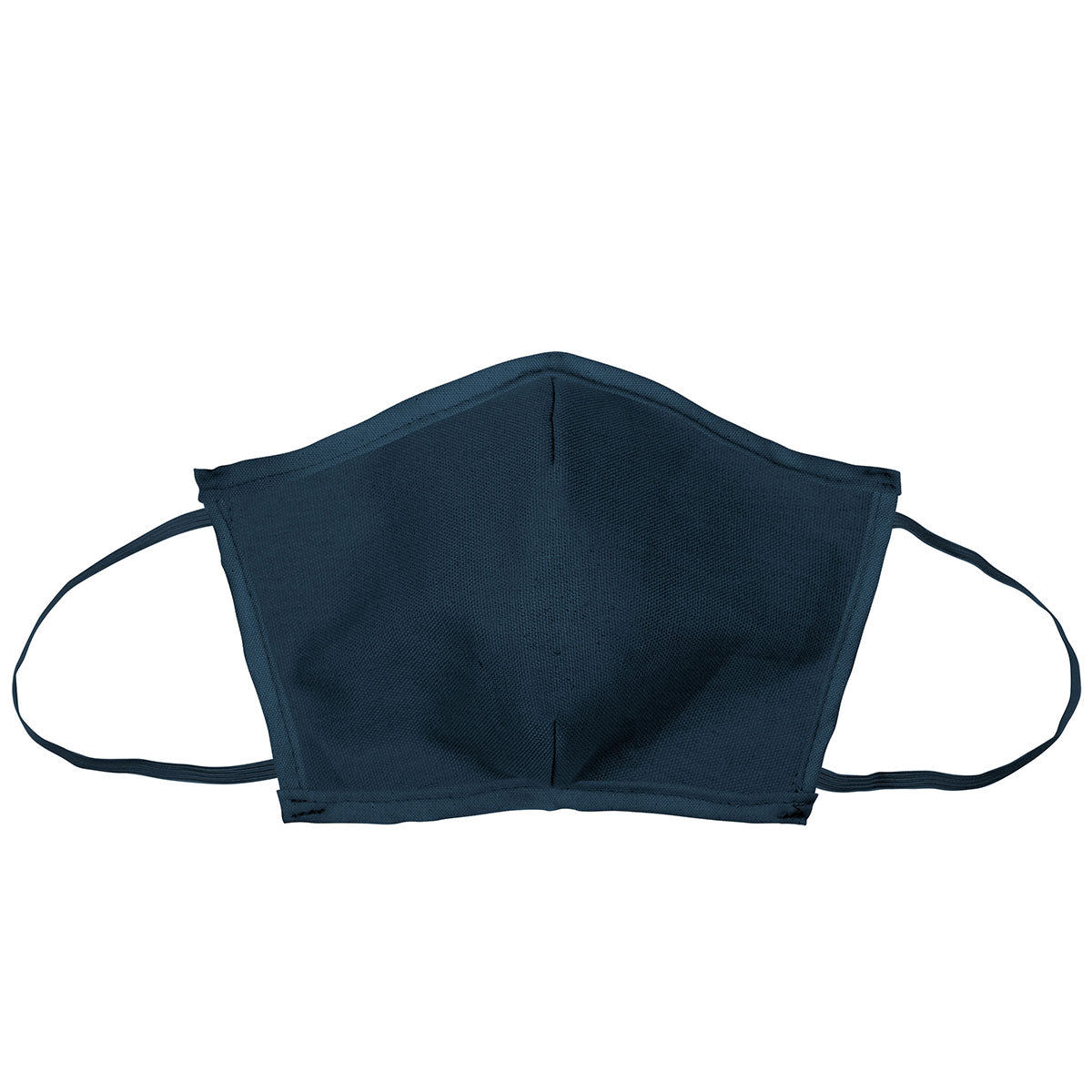 Flat Fold Canvas Face Mask With Elastic Loops - Midnight