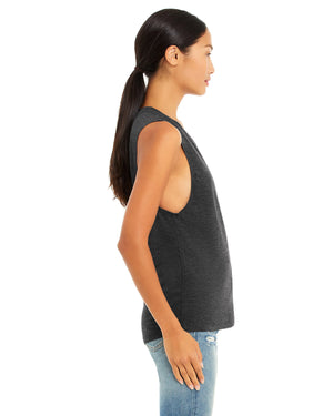 Bella + Canvas Ladies' Flowy Scoop Muscle Tank - Side