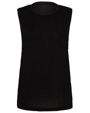 Bella + Canvas Ladies' Flowy Scoop Muscle Tank - Black
