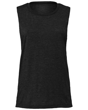 Bella + Canvas Ladies' Flowy Scoop Muscle Tank - Black Heather