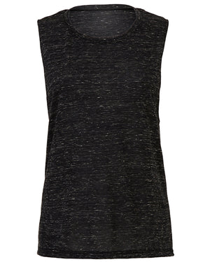 Bella + Canvas Ladies' Flowy Scoop Muscle Tank - Black Marble