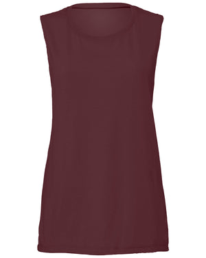 Bella + Canvas Ladies' Flowy Scoop Muscle Tank - Maroon