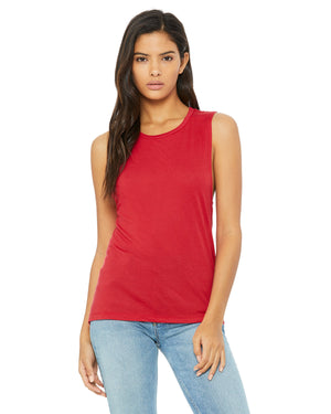 Bella + Canvas Ladies' Flowy Scoop Muscle Tank - Red