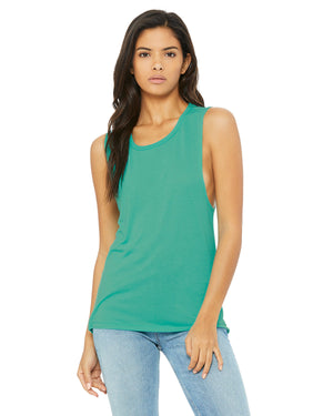 Bella + Canvas Ladies' Flowy Scoop Muscle Tank - Teal