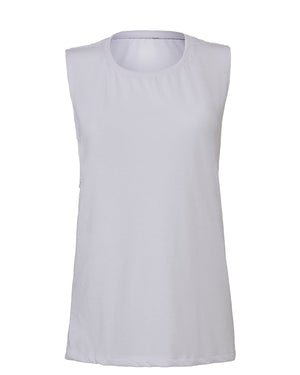 Bella + Canvas Ladies' Flowy Scoop Muscle Tank - White