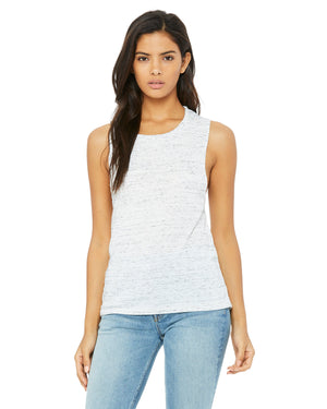 Bella + Canvas Ladies' Flowy Scoop Muscle Tank - White Marble