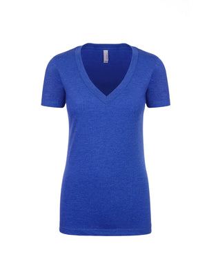 Ladies' CVC Deep V-Neck T-Shirt - Royal