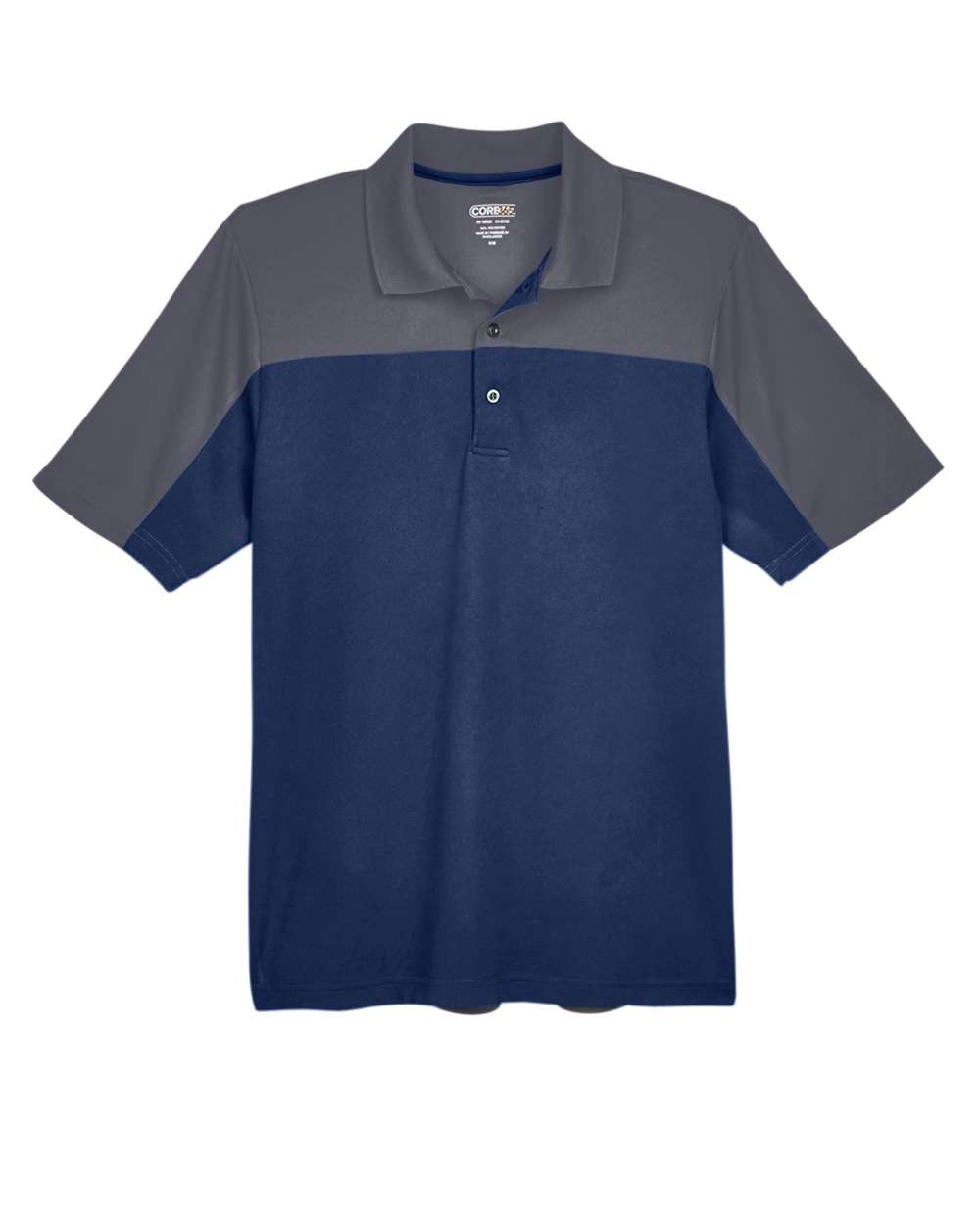 CORE365 Men's Balance Colorblock - Classic Navy Heather/ Carbon