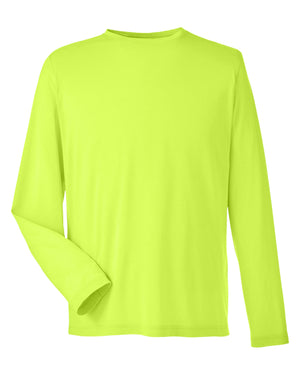 Core365 Adult Fusion ChromaSoft™ Performance Long-Sleeve T-Shirt - Safety Yellow