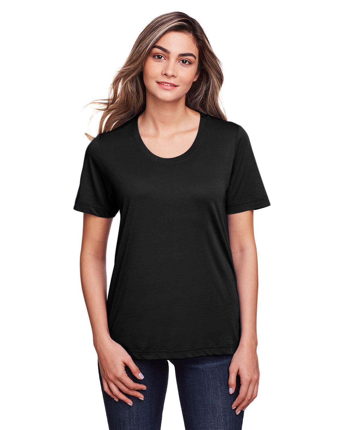Core365 Ladies' Fusion ChromaSoft™ Performance T-Shirt - Black