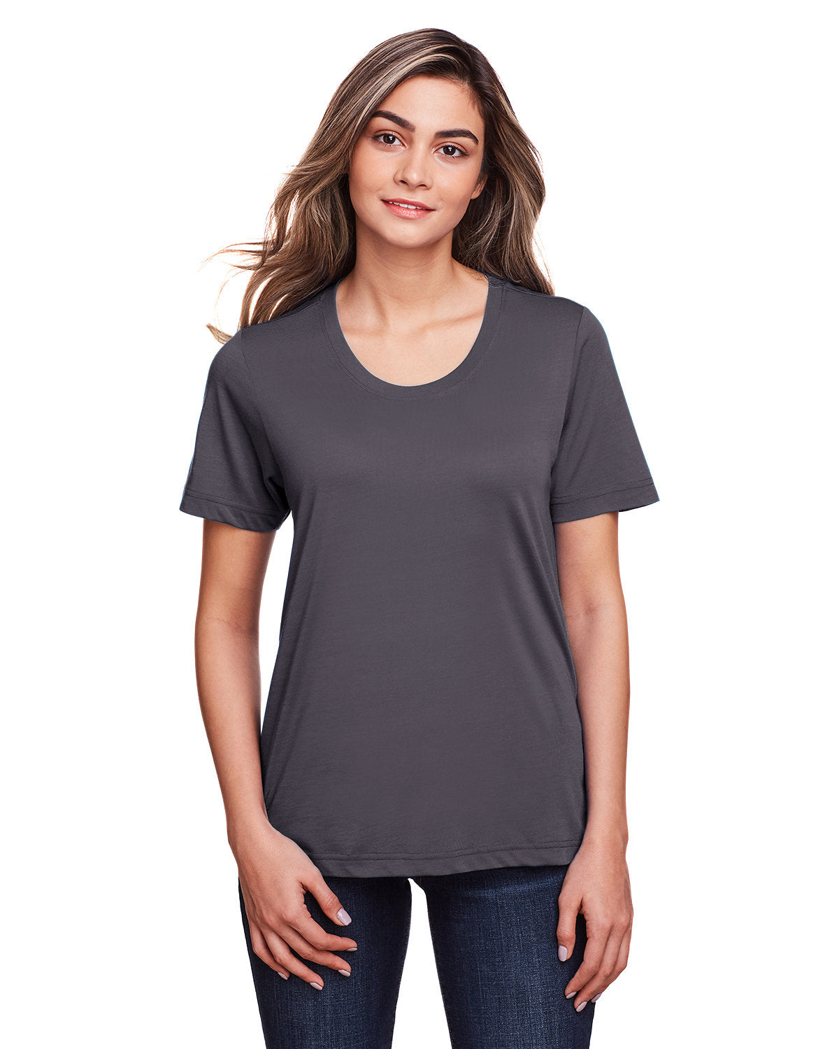 Core365 Ladies' Fusion ChromaSoft™ Performance T-Shirt - Carbon