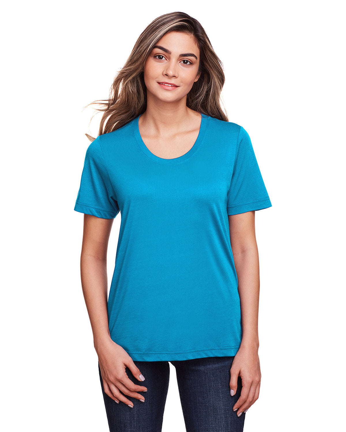 Core365 Ladies' Fusion ChromaSoft™ Performance T-Shirt - Electric Blue