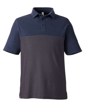CORE365 Men's Fusion ChromaSoft Colorblock Polo - Carbon/ Classic Navy Heather