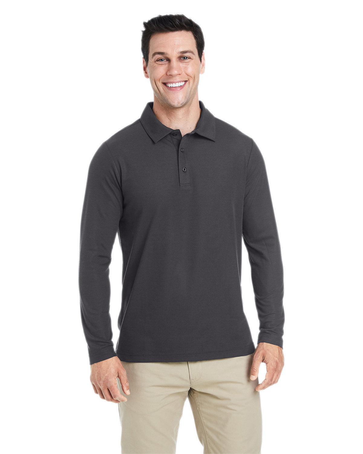 Core365 Men's Fusion ChromaSoft™ Long-Sleeve Pique Polo - Front