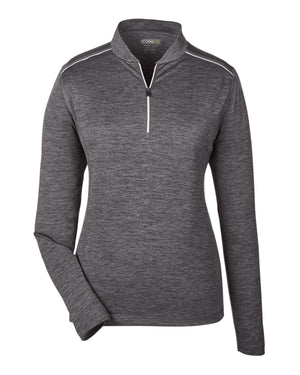 Core365 Ladies' Kinetic Performance Quarter-Zip - Carbon/Black